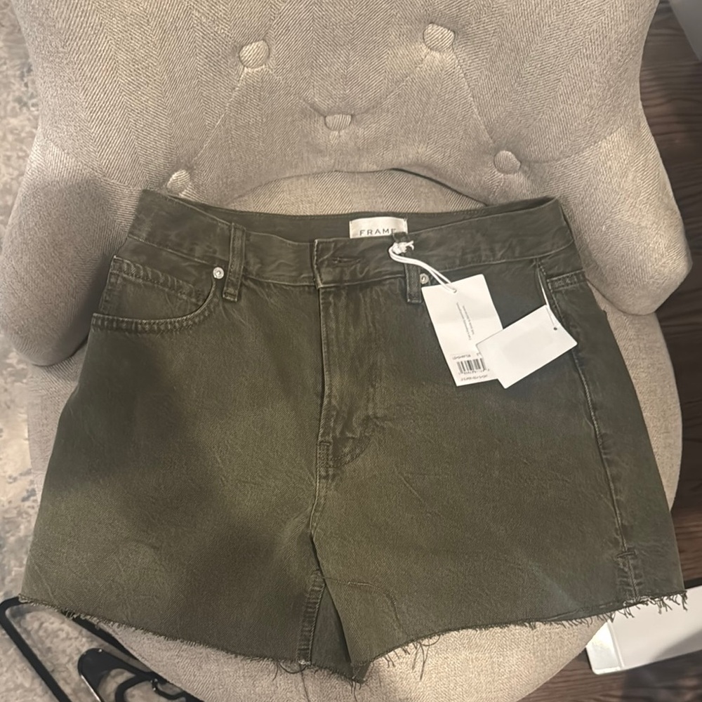 NEVER WORN Frame Denim Green Jean Shorts Casual Style